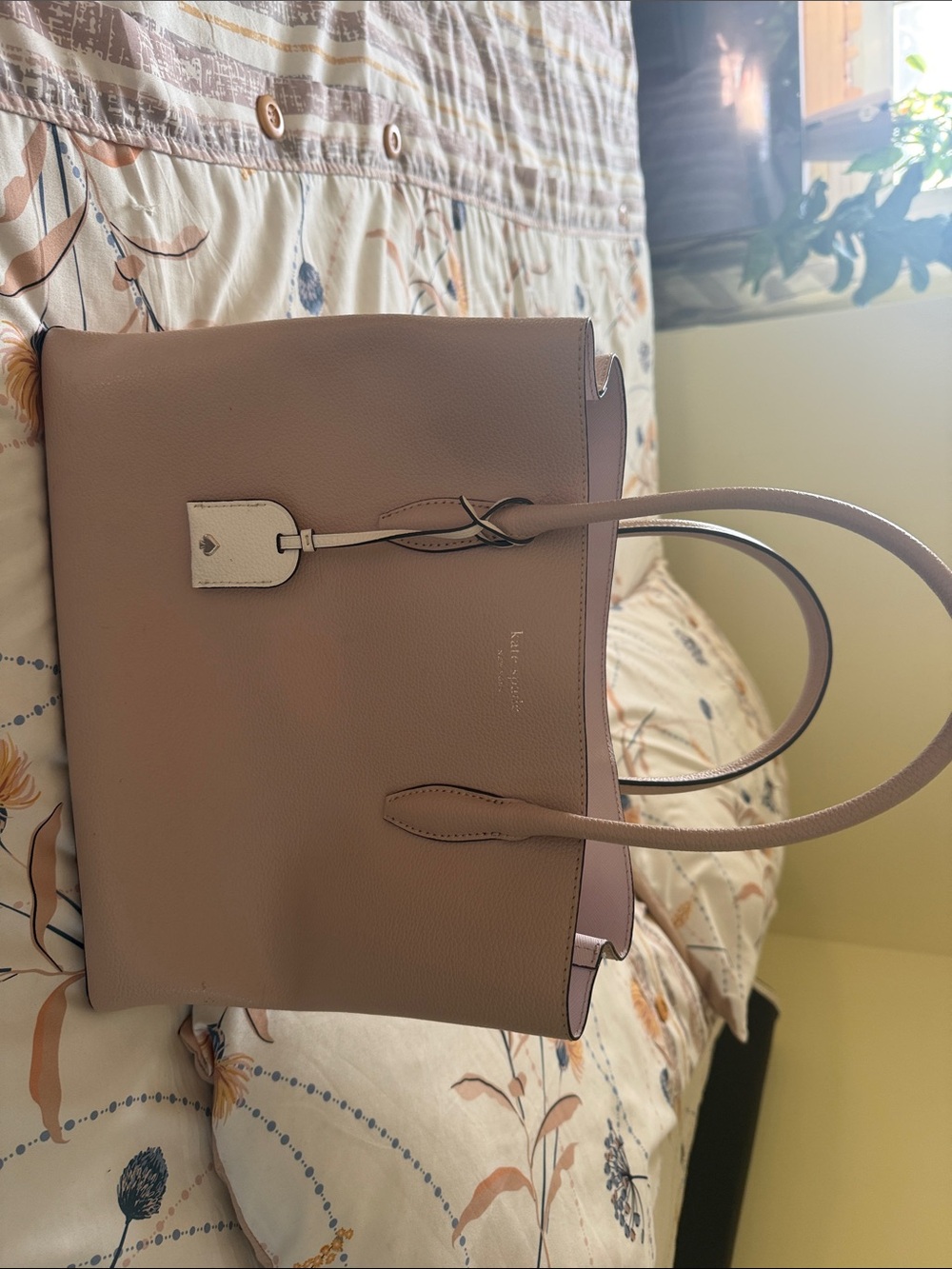 kate spade Taupe Leather Tote Bag